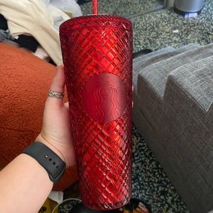 Starbucks 2022 Holiday Jewel Venti 24oz Tumbler with Straw Textured